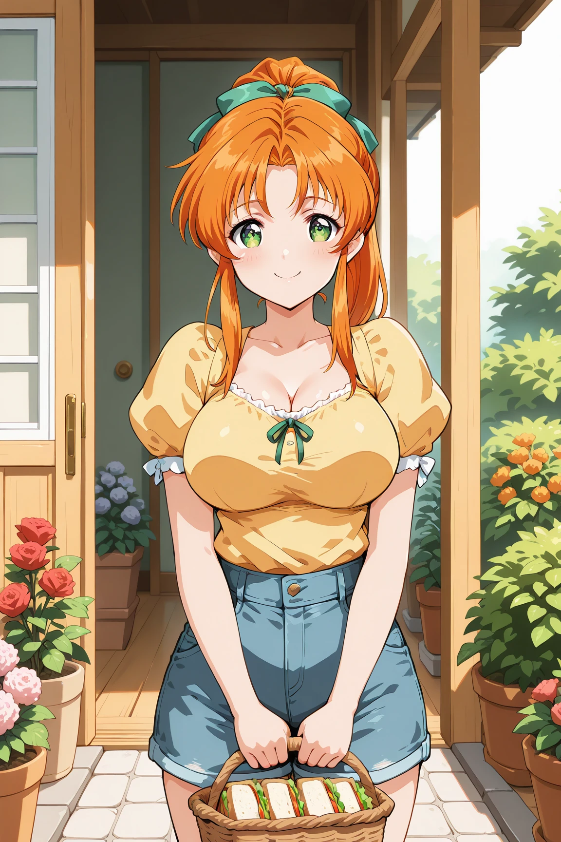 ((masterpiece,intricate details)),1girl,mature female,Under Cut,,brown eyes,:d,large breasts
BREAK
<lora:pomponette-v3:1>, pomponette, green eyes, long hair, hair bow, twintail, hair drill, orange hair, white dress, bow
BREAK
, Visiting_multiple_islands_in_one_day,,,,from ,:1.25,depth of field,looking at viewer ,
<lora:shibaratetsu-05:0.7>