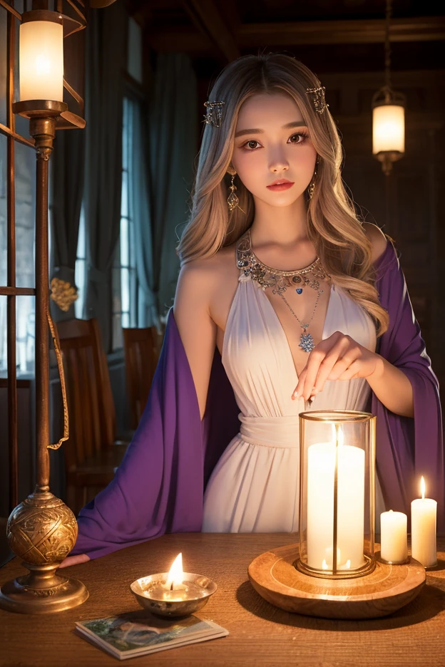 (masterpiece, best quality:1.5), highest quality, High resolution, super detailed, Realists, Upper body photo of a blonde sorceress, detailed and beautiful eyes, beautiful detailed lips, very detailed eyes and face, longeyelashes, shiny satin dress, Holding a magic wand in your hand and performing a transformation spell (Magic wands present and shining) Beautiful and colorful makeup, elegant and noble々The jewelry bag, Gardens as background, soft daylight, bright colors, fine brushstrokes, Portrait style, Silk dress fabric, beautiful color palette, glowing skin, First-class rendering, that captures every detail, enchanting atmosphere, subtle shadows and lights, (perfect anatomy:1.2), (The two stunning sorceresses transform cats into dresses) (a transformation):1.4), (magnificent panorama view:1.2)