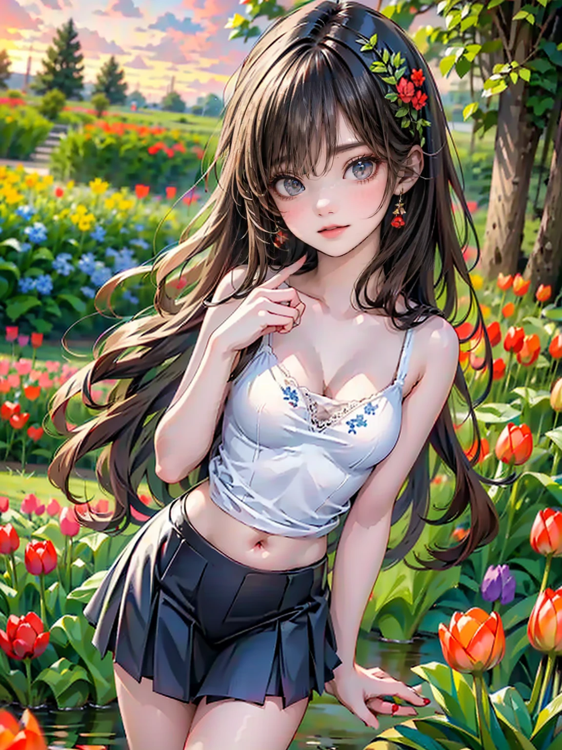 a chubby japanese girl,1girl,beautiful detailed eyes,beautiful detailed lips,extremely detailed face,longeyelashes, very large breasts, detailed thighs, intricate details,soft lighting,warm colors,delicate skin, floral bikini, sitting in a field of flowers,peaceful expression,(best quality,4k,8k,highres,masterpiece:1.2),ultra-detailed,(realistic,photorealistic,photo-realistic:1.37),digital painting,vibrant colors,natural lighting,soft focus,highly detailed