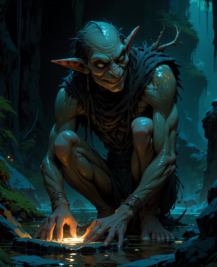 Gollum finds himself suspended mid-air, caught in a swirling vortex of time, with the One Ring just out of his reach, forever eluding his grasp. --auto --s2