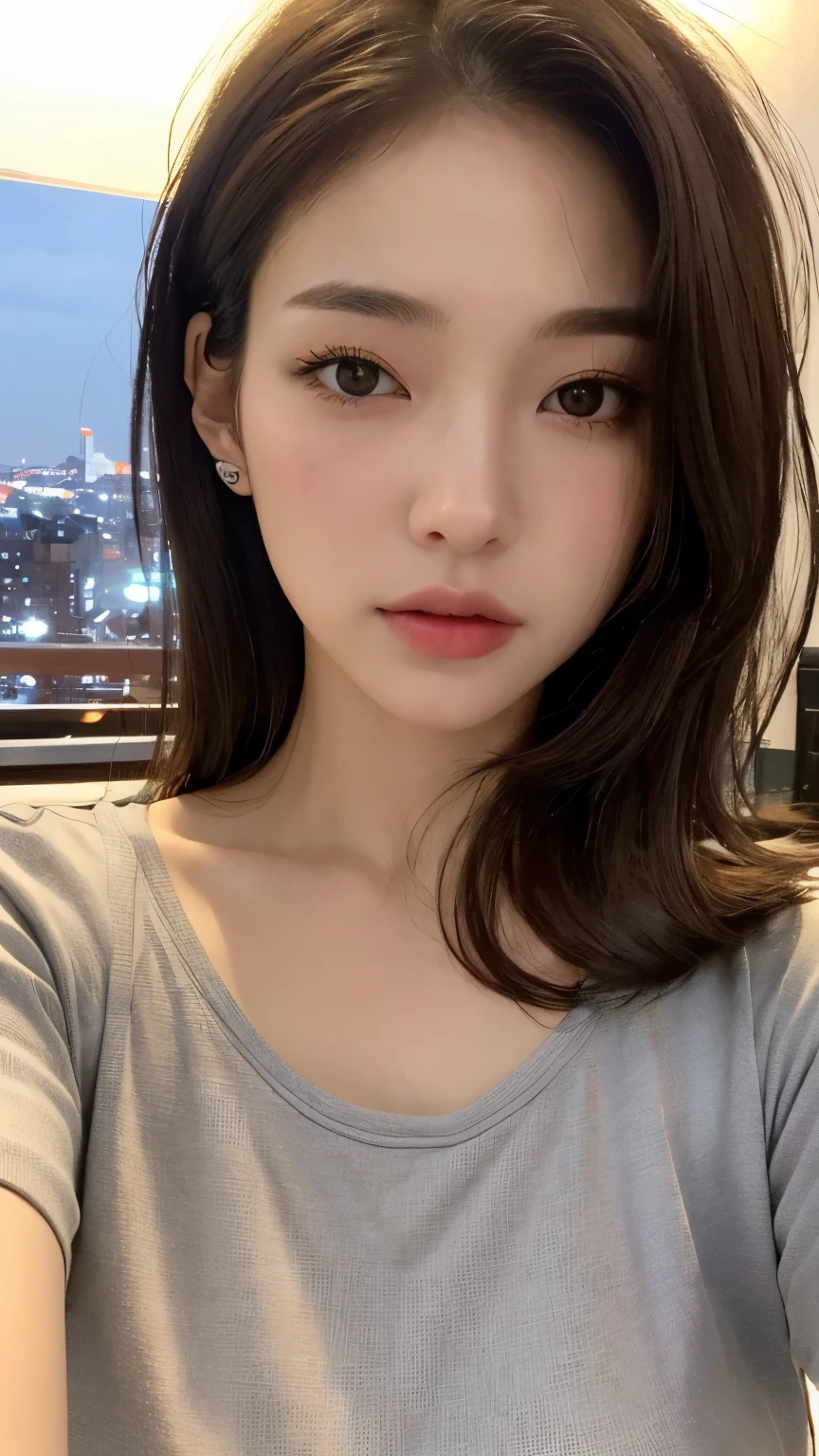 ((Highest quality, 8K, masterpiece:1.3)), sharp:1.2, Beautiful woman with perfect figure:1.4, Slim Abs:1.2, ((Layered Hairstyles, Huge boobs:1.3,Cleavage:1.2)), (A long shirt with wet white buttons showing through:1.1),(rain,Street:1.2),get wet:1.5,Highly detailed face and skin texture,Detailed eyes,double eyelid,Glancing sideways at the camera