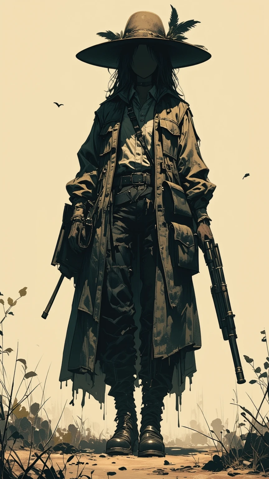 TheRPGCharGenEsAFArt ((epic warrior punk girl and man)) standing on a destroyed tank, rising out of the smoke destroyed in the far distance ((sci-fi skyline))