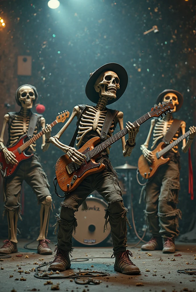 Greatful dead at the beach but make everyone skelaton but jerry