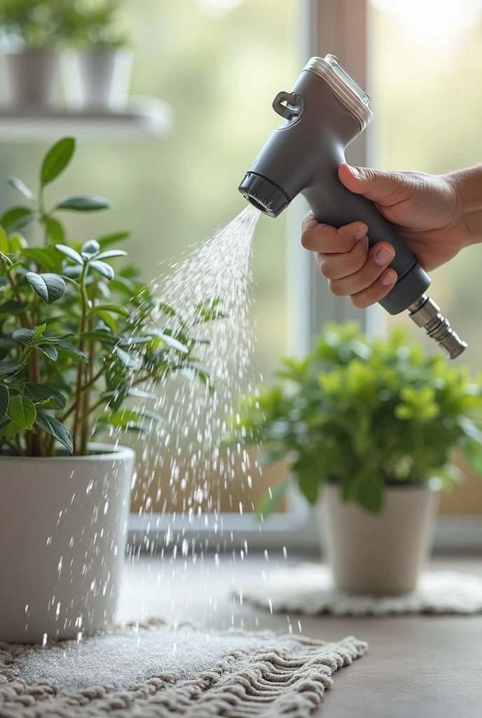 watering a plant