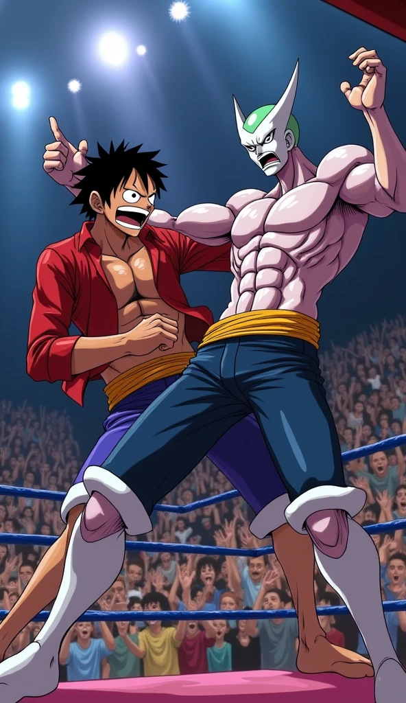Monkey D luffy throwing a brick at a homeless person on the stree in los angeles california.