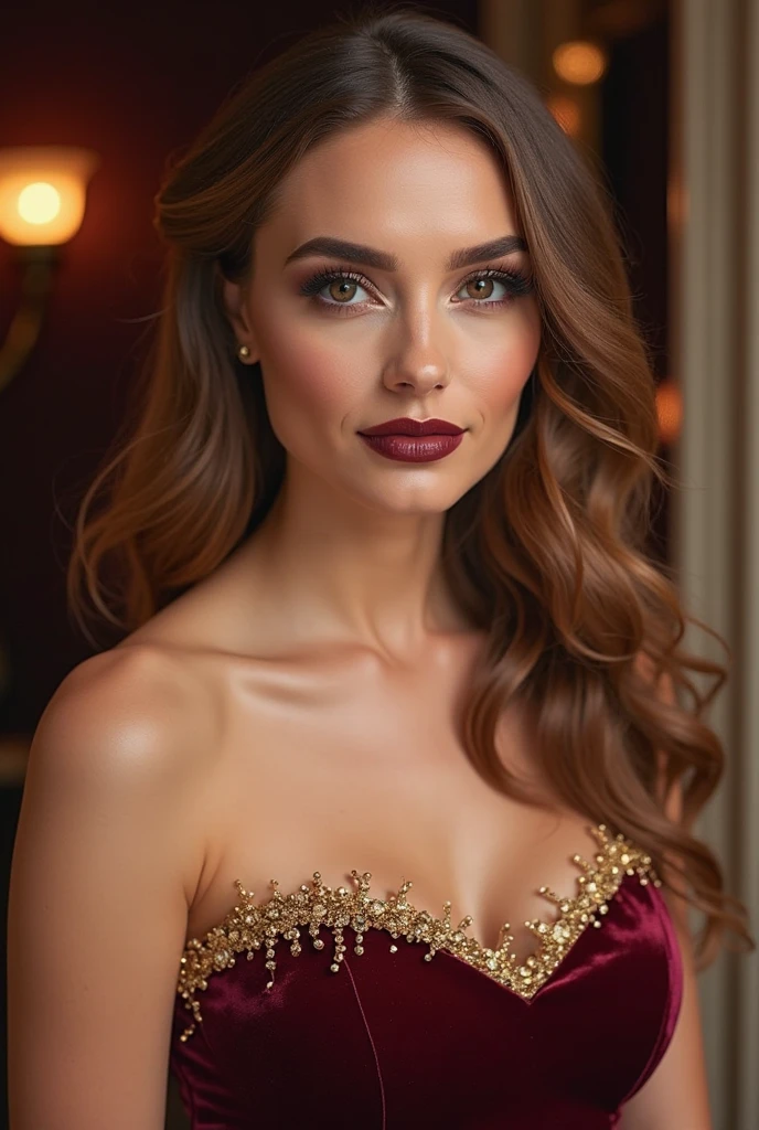 (best quality,highres:1.2),ultra-detailed, seductive, glamorous, attractive, alluring, enchanting, mesmerizing, captivating, breathtaking, sexy, provocative, sultry, stunning, elegant, sophisticated, sensual, alluringly dressed, fashionable. [star], [adult], [beautiful], [stylish], [glamour], [fashion], [sexy outfit], [seductive pose].

Material: art painting, oil painting, digitally rendered illustration, high fashion photography.
Additional details: Soft flowing hair, intense gaze, vibrant makeup, beautiful high heels, elegant jewelry, stylish accessories, fashionable clothing, professional lighting.
image quality: Crisp details, vibrant colors, rich textures, stunning realism, high-resolution image, ultra-fine detailing, sharp focus, masterful composition, professional-grade, picture-perfect.
art-style: Glamorous portraits, fashion photography, artful representation, tantalizing beauty, provocative art, sensual elegance, seductive allure, sophisticated style.
Color tones: Rich and vibrant colors, warm tones, vibrant contrasts, subtle hues, dramatic lighting.
lamplight: Soft warm lighting, spotlight effect, studio lighting, flattering illumination, dramatic shadows, cinematic lighting effects.

Be aware of：You can add or remove tags as needed，to make prompts more informative and accurate。Remember to sort in order of importance, from highest to lowest。