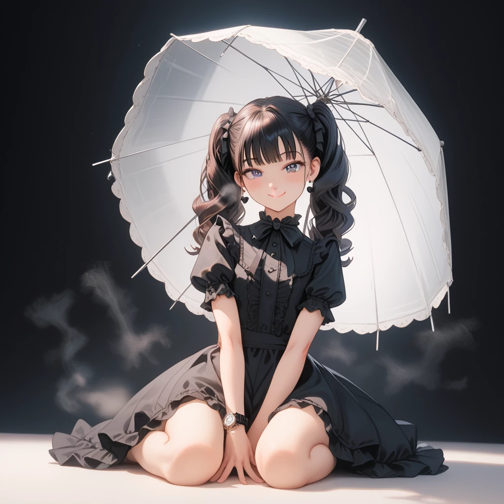 A serene outdoor scene unfolds at dusk, with a brilliant blue sky transitioning into a canvas of twinkling stars. A beautiful young girl, dressed in a stunning white and black gothic maid dress adorned with a navy blue ribbon, stands amidst lush green grass. Her companion, a delightful toddler, dons a charming maid hat with ruby accessories, complemented by black stockings and shoes. The little one beams with joy, smiling brightly as they gaze up at the celestial display together