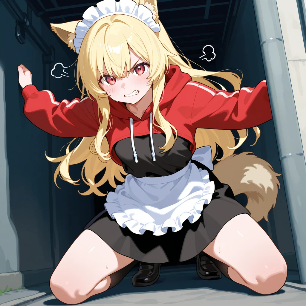 Anime. 1 girl. Baby. Kitsune. Blonde. Long hair. Blue eyes. Beautiful eyes. Perfect eyes. Expressive eyes. Ideal face. Ideal anatomical body. Beautiful long legs. Beautiful body. Beautiful nose. Fox ears. Fox's tail. . Embarrassment. Blush. Beautiful character design. Shiny skin. Dirty tunic. Torn Tunic. Slave. Collar. Shackles. On a chain. No panties. Barefoot. Cold. Runny nose. Nasal mucus. Snot. Hands on crotch. Urinary incontinence. She wants to pee. She needs to pee. She has a strong, desperate urge to pee. He squeezes his crotch tightly. Rubbing the crotch. Slight forward bend. She peed herself. The girl can't stand straight. She pees standing up. She peed herself while standing in the raov market. Middle Ages. Fantasy. City. Town Square. Slave market. Tears on eyes. Cry. Snot flows from the nose. Whole body. nsfw. Official art. Extremely detailed CG Unity 8k wallpaper. Ideal lighting. Ultra high resolution 4K. Super detailed 8K. A high resolution.