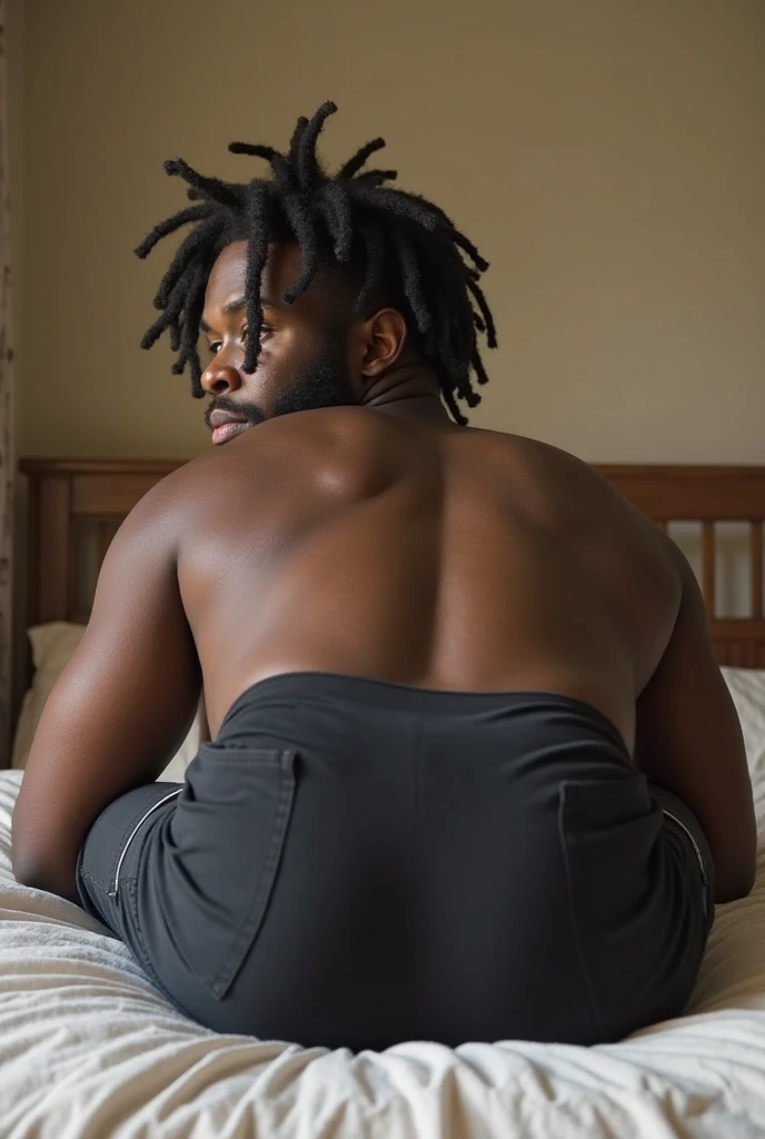 2+ Extremely Fat & overweight 950+ pound black men with his belly hanging out of their clothes and visible, their clothes ripped apart because their belly was too big, in bed, clotheless