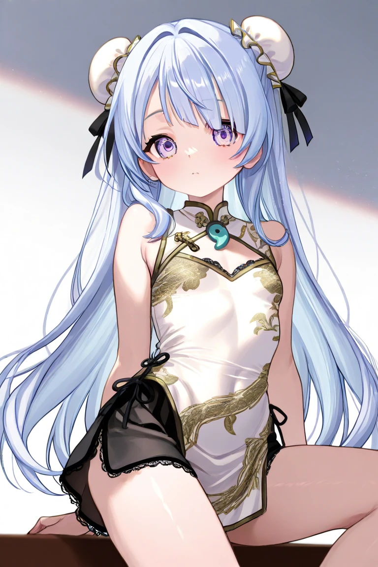 1 girl,masterpiece、beautiful lighting、Detailed beautiful face、Detailed beautiful eyes、hight resolution、Ultra-fine illustration、extremely delicate and beautiful、top-quality、The whole body is shown,(A MILF:1.7),30s、(silber hair、Longhaire、side poneyTail:1.5、Purple eyes)、(The eyes are detailed and beautiful),Focus Leg、Curvaceous, beauty legs、(shinny hair, Glossy eyes, shinny skin), (glistning skin) ,(Sleeveless shirt、Pichi Pichi clothes),thighs thighs thighs thighs、small tits、embarassed face、Watch your audience、under the boobs、blushed、thick thight、(white panty hose:1.7)、Blushing cheeks、short purple skirt
