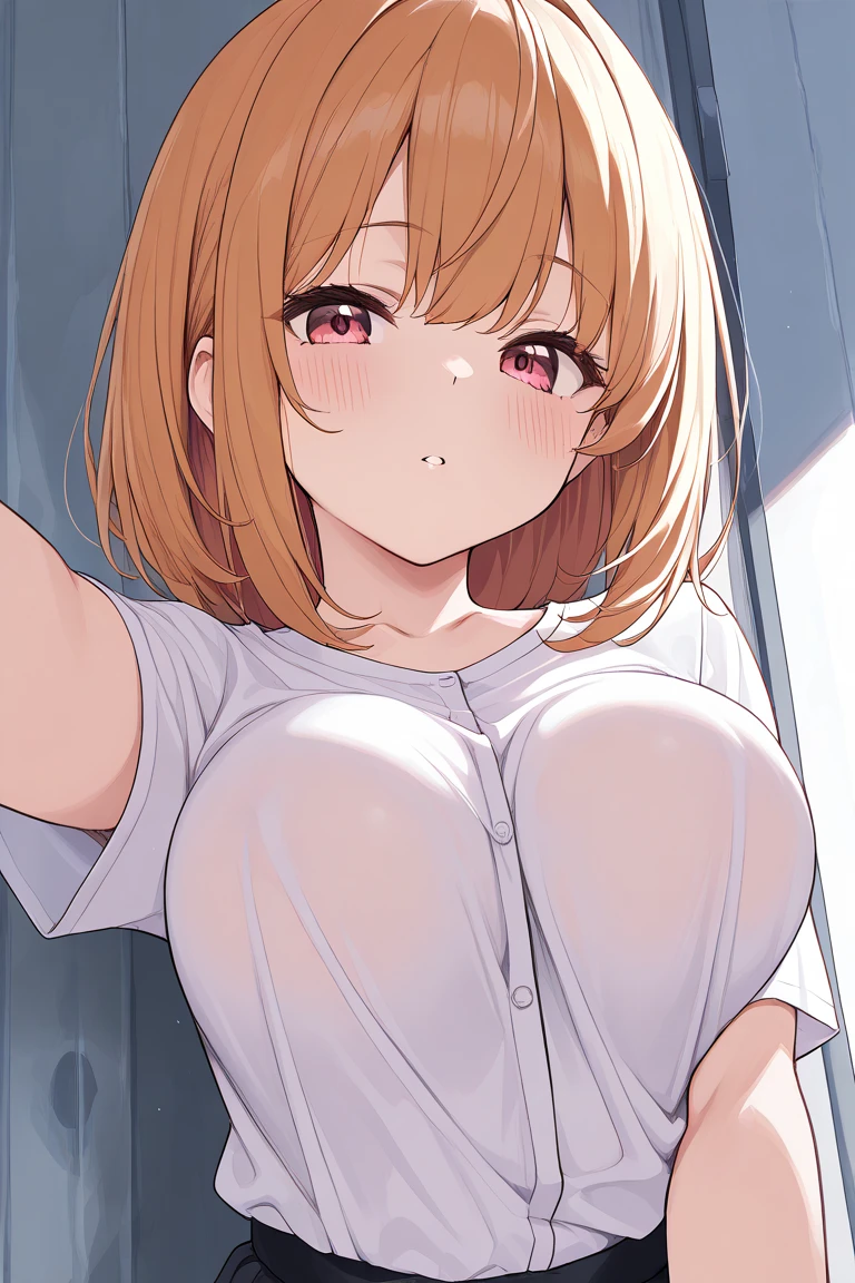 irohaisshiki, iroha isshiki, short hair, Brown Hair, (Brown eyes:1.5), smile,Open your mouth,Sweat,Wet Skin,Wet clothes,Sportswear,Bloomers,sneakers,So that the whole body goes into the illustration,Looking down from above,The right hand is taking a selfie from above the head,Her left hand is holding her collar, exposing her cleavage.,
Destroy outdoors, School　playground,
壊す looking at viewer,Systemic
break (masterpiece:1.2), highest quality, High resolution, unity 8k wallpaper, (figure:0.8), (Beautiful fine details:1.6), Highly detailed face, Perfect lighting, Highly detailed CG, (Perfect hands, Perfect Anatomy),