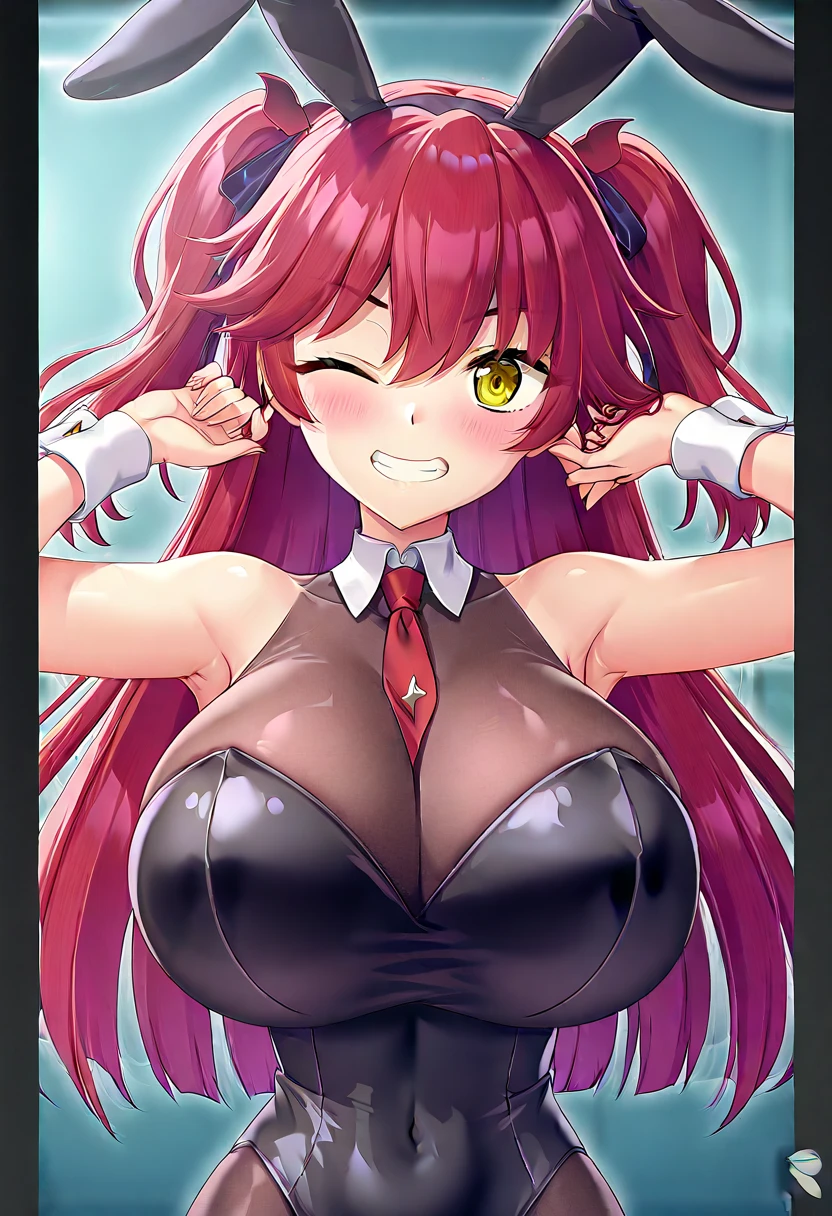 takeda hiromitsu style, (ultra 8k cg, picture-perfect face, perfect face, beautiful face, masterpiece, high quality, best quality, flawless, clean, professional artwork, famous artwork), 1girl, solo, sakimizu, 1girl, school uniform, shirt, bowtie, skirt, thighhighs, blush, grin, smirk, tiara, shiny glossy skin, gyaru, tied shirt, open clothes, bikini, leopard print, pleated skirt, (thong), (skirt lift:1.3), (pussy juice:1.2), (huge breasts:1.0), perfect female body, narrow waist, looking at viewer, simple background