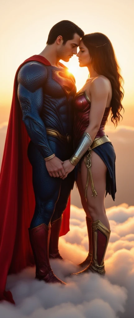 2 person, realistic pores, hyper realistic skin, detailed skin, hyper realistic face, perfect face, realistic eyes, eye reflection, perfect lips, A man/superman and wonderwoman, Man body setting，Superman lace costume tights , (bare thighs ) , eroticism, standing , big thighs , fat hips, a man/superhuman flying in the air hugging/embracing a civilian girl, flying hovering over the city, in the night sky........ and a Girls/wonderwoman body setting, japanese girls, jav idols girls, perfect face, japanese face, perfect skin,hyper realistic skin, detailed skin, perfect eye, eye reflection, sexy clothes, big breast cleavage, big breast covered, heavy big breast, heavy huge breasts, nipple not exposed, eroticism, (intricate), perfect anatomy, correct anatomy, UHD, 16K, (realistic photo:1.5), (extremely realistic photo),