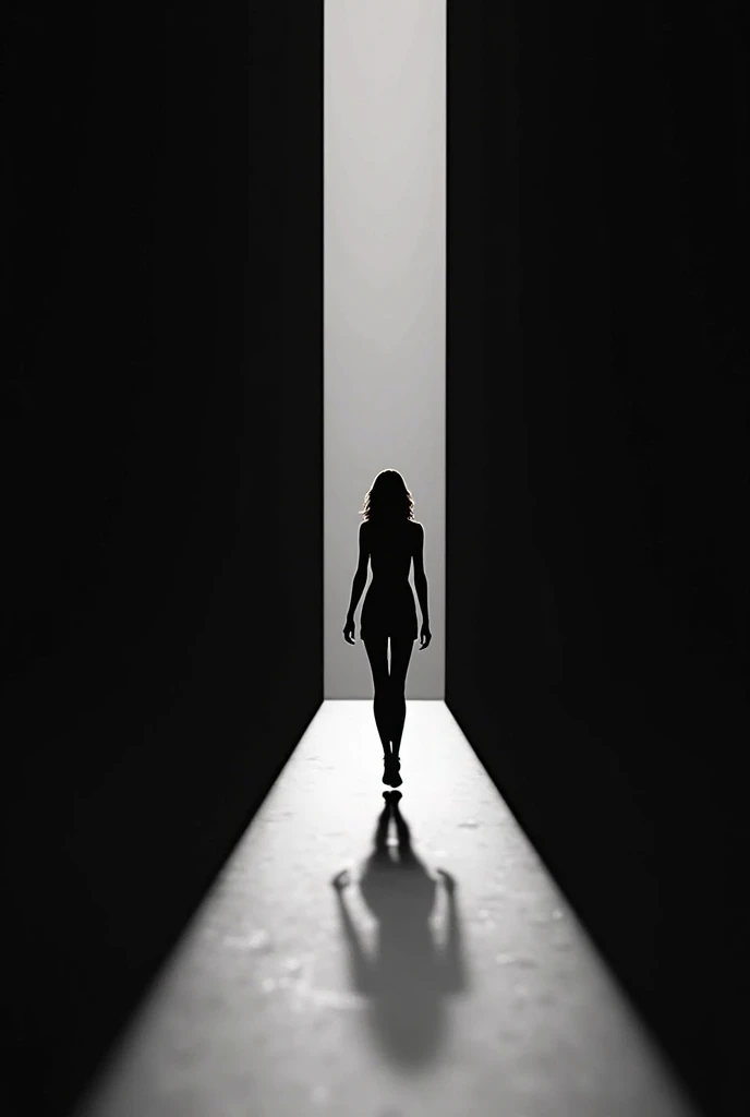 Genderless, Naked, Alone, Human Black Silhouette, Dark Empty Rooms, Vectors, High Quality.