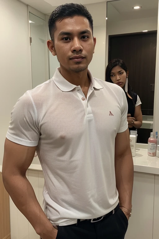 1 man, (model) Hot skin, Masterpiece, best quality, The most handsome man in the world, By Shenquan, perfect body, beautiful model, Attractive men, ages 18-24, aesthetics, blossoms in spring, Green meadows, spring, plain, tree, flower, sky, A strong, handsome young man in a clear white robe., white transparent fabric, shirtless shoulder, exposed chest muscles, Transparent white panties reveal thighs.)), (focus man), (smooth body)), smile, very cute, dynamic gesture, Cool and seductive, incredible light, full body shot, full body shoot, Young face, full body, The body is hairless., tall and thin, fit the body, Outstanding, white or white skin, Young face, Healthy body, HD, The flesh tone is natural., soft light, Highly detailed, looking at the audience, photography, Fine skin, real person, realistic, photorealistic realistic, Crazy details, face details, exaggeration, Surrealism is exaggerated, film, Telephoto, Intricate details of light , Highly detailed, Highly detailed, digital painting, art station, concept art, smooth, Sharp focus, illustration, Unreal Engine 5, 8k, งานศิลปะโดย Ross Tran และ Greg Rutkowski และ Alphonse Mucha, ยูHD, 8k, Show only men .8k อัลตร้าHD, DSLR, The light is dim., High quality, film grain, Fujifilm XT3, man of, 2 people, Two-person generation.