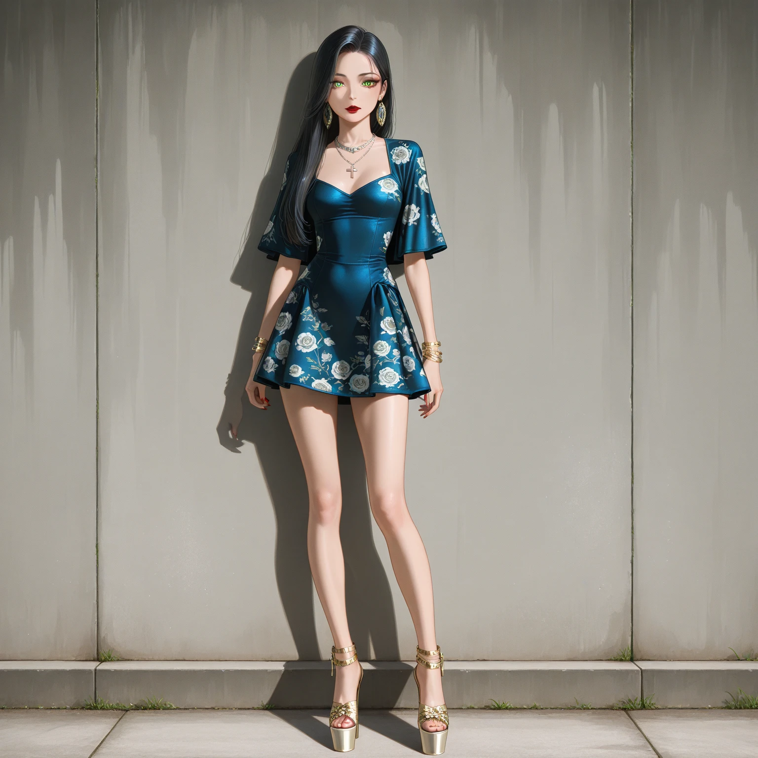 ((best quality,4k,highres,masterpiece:1.2)),((character concept art)), 1 female, age 18. Known for her Barbie-like looks and innovative designs, Lily embodies the role of a young and vibrant fashion designer. Her body language is as captivating as her personality, always exuding confidence and creativity. (((She's wearing a vibrant Moschino Couture Mini Dress, paired with colorful Christian Louboutin So Kate Pumps.))) Her accessories include a playful Chanel Rainbow Boy Bag, a pair of oversized Gucci Crystal Embellished Sunglasses, and a set of stacked rainbow bangles, enhancing her overall look. ((intricate detail)), super finely detailed hands, ultra finely detailed fingers(((ten fingers))), (standing confidently), (full body showcase), (show full body), (no logos on background), (no logo), ((plain background)), ((plain background)), (((empty background))).