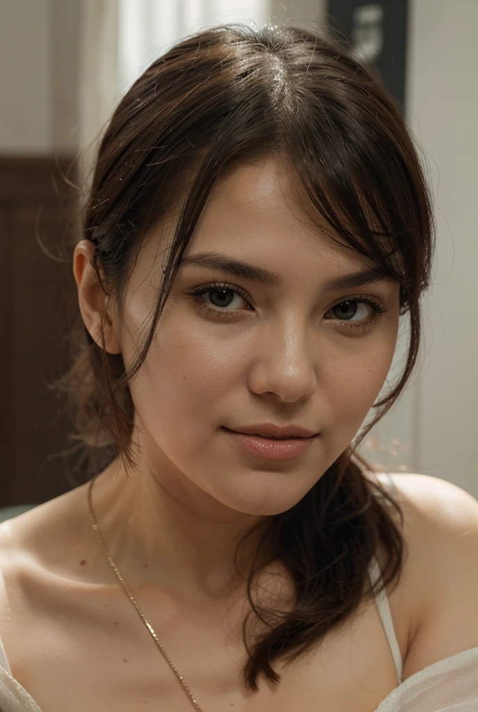 Mejor calidad, enfoque facial, Luz tenue, ultra high resolution, (Fotorrealista:1.4), foto cruda,
1 chica japonesa, solo, lindo, (Alumno, luces en los ojos), cara hermosa detallada, (small chest),(High resolution detail of human skin texture.),
(pelo largo),
interior,
Vestido camisero damasco,
(retrato)