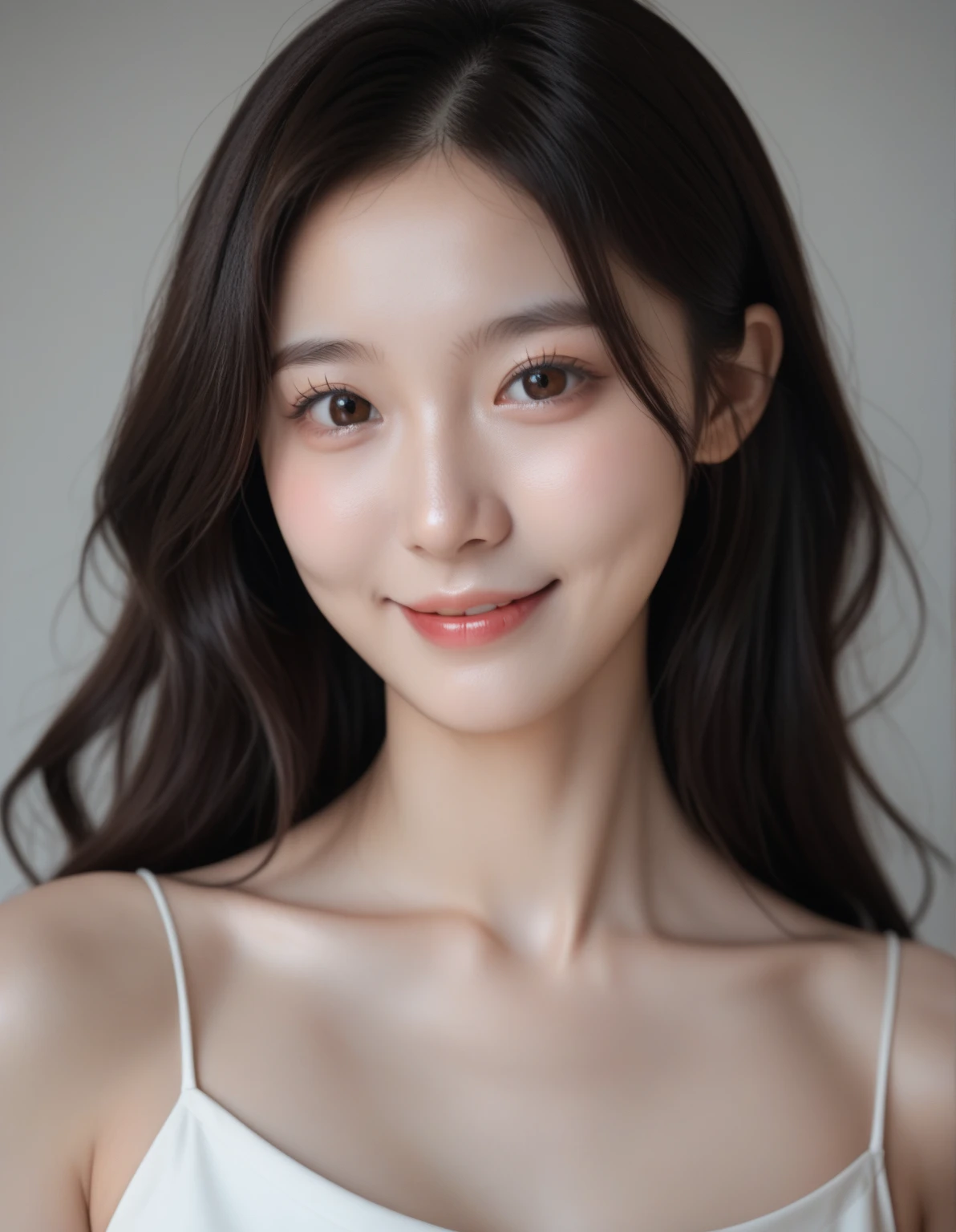 Solo,(Sexy exciting smile), (Shiny skin:1.05),(blush:0.9),(Skindentation:1.15),Realistic, masutepiece, Highest Quality, hight resolution,absurderes, (Perfect face:1.1),top-quality,"((Sexy camisole))",(top-quality,8K,32K,​masterpiece,nffsw:1.3),超hight resolution,(Photorealsitic:1.4),Raw photography,Beautiful long hair, medium full breasted,Detailed background, Perfect Lighting, depth of fields, Beautiful shadow gradient,