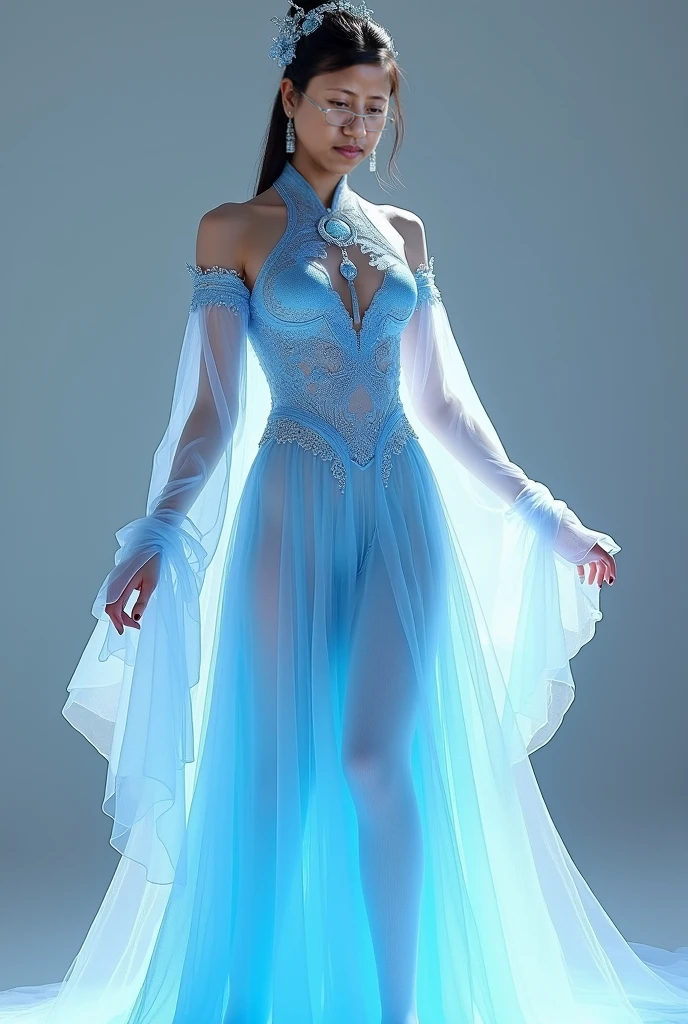Frozen Elsa liquid ocean transparent dress