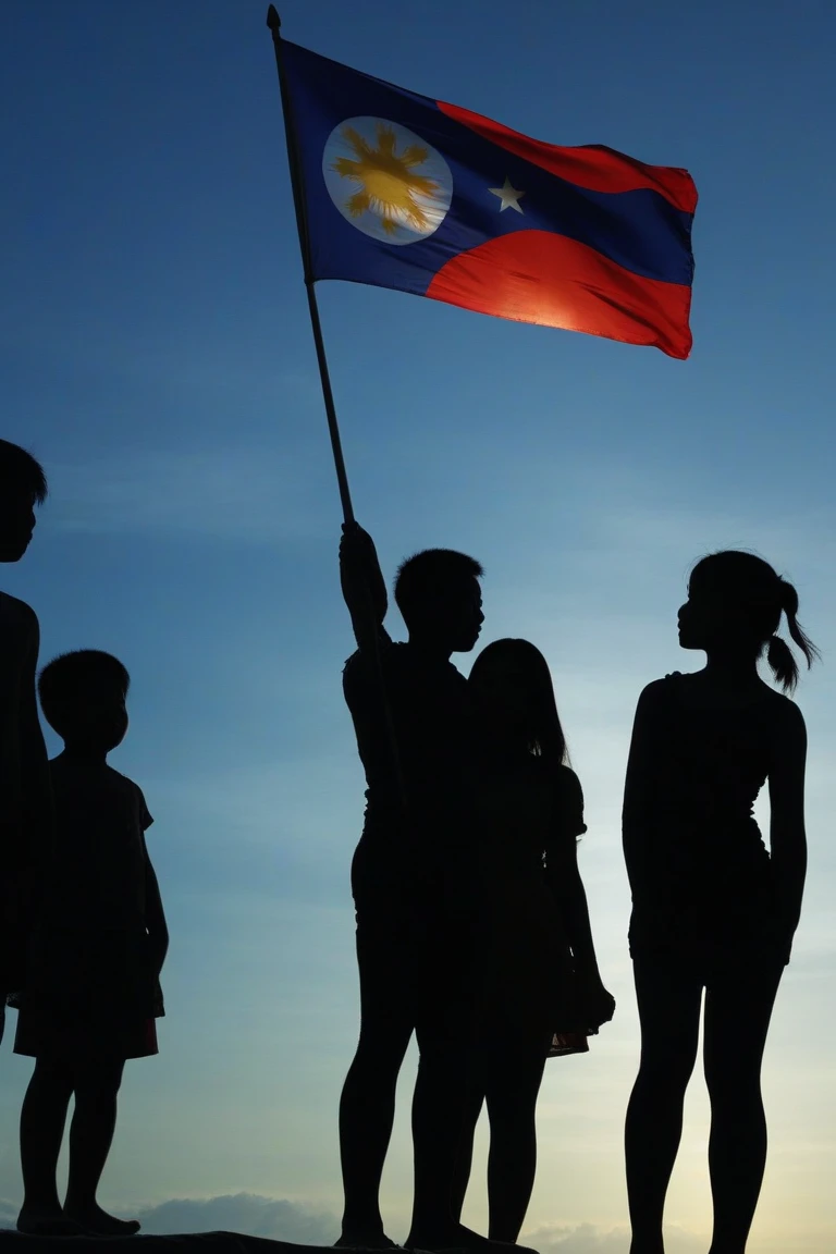 Children who steped the philippine flag