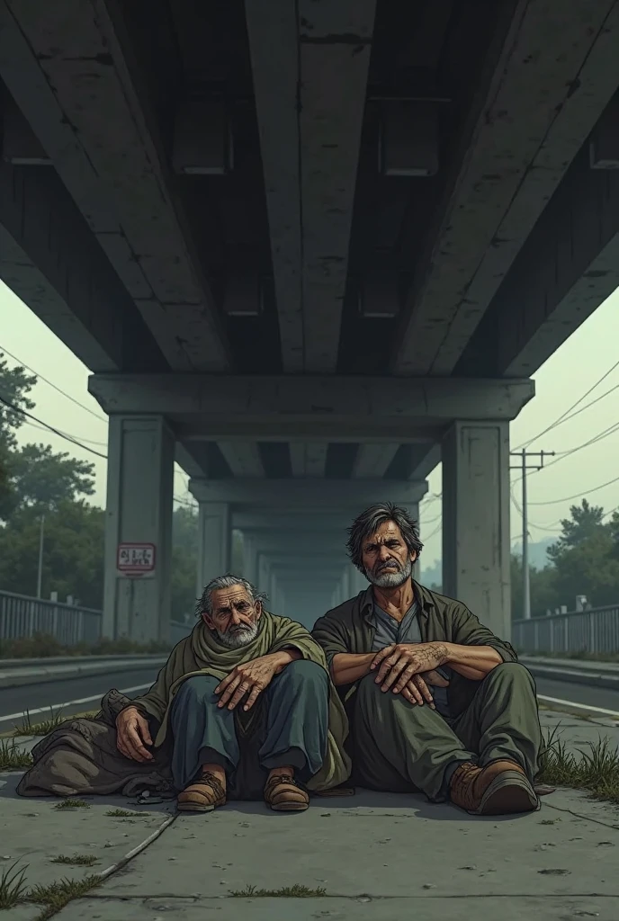 Create a vintage poster style art, for the horror story, The Man at the Bus Stop, by the author Thiago Lopes, which tells the story of a bald and bitter bar owner who meets a naked old man at night and discovers that this man is waiting for the bus that will take him to hell.