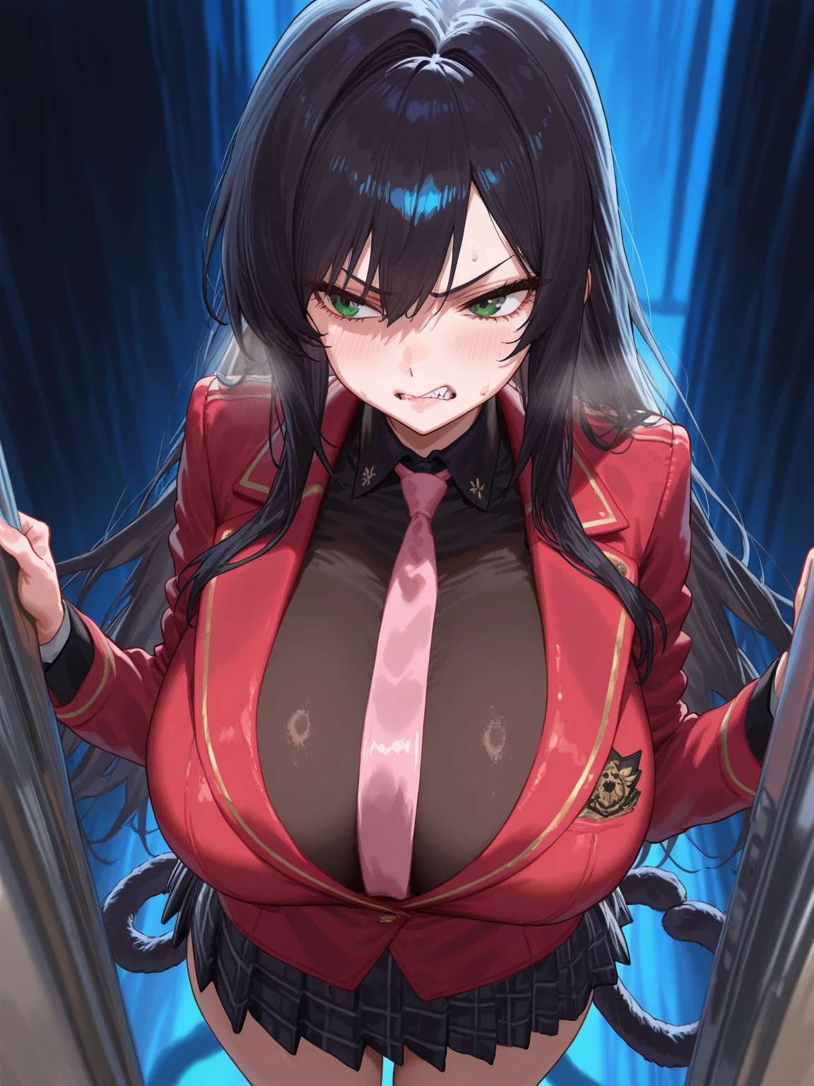 high quality, 4k, latex, high heels, (huge breasts, massive breasts, mind control, hypno, mind control, saki kiriya, hyper detail, 8k, masterpiece, beautiful milf, hypnotized, wide hips, thick thighs, ahegao, eyes rolling back, (oppai), (oppai proportion), (biomechanical oppai), platform heels, excited grin, going insane from pleasure, mind break