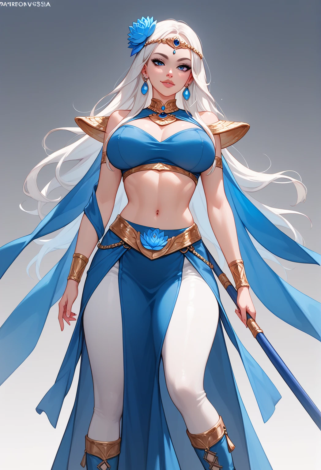 (masterpiece, best quality, high resolution, (huge breasts) 1 beautiful woman of majestic appearance, full body white fantasy druid clothes,,jewelry,(white background,Stickers.Redmond), ((full body standing)),
