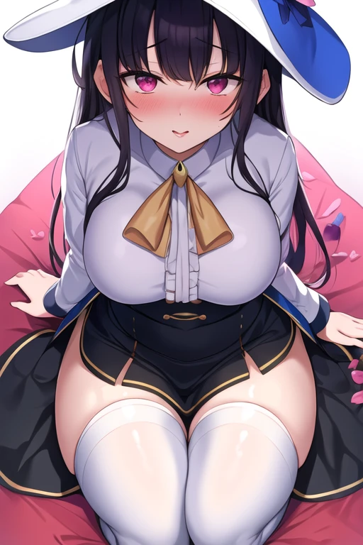 azur lane, azur lane atago, anime girl, black hair, very big breasts, fox girl, show pussy, no underwear, cum on pussy, cum short,extra large breasts, over cum, cum overflow,