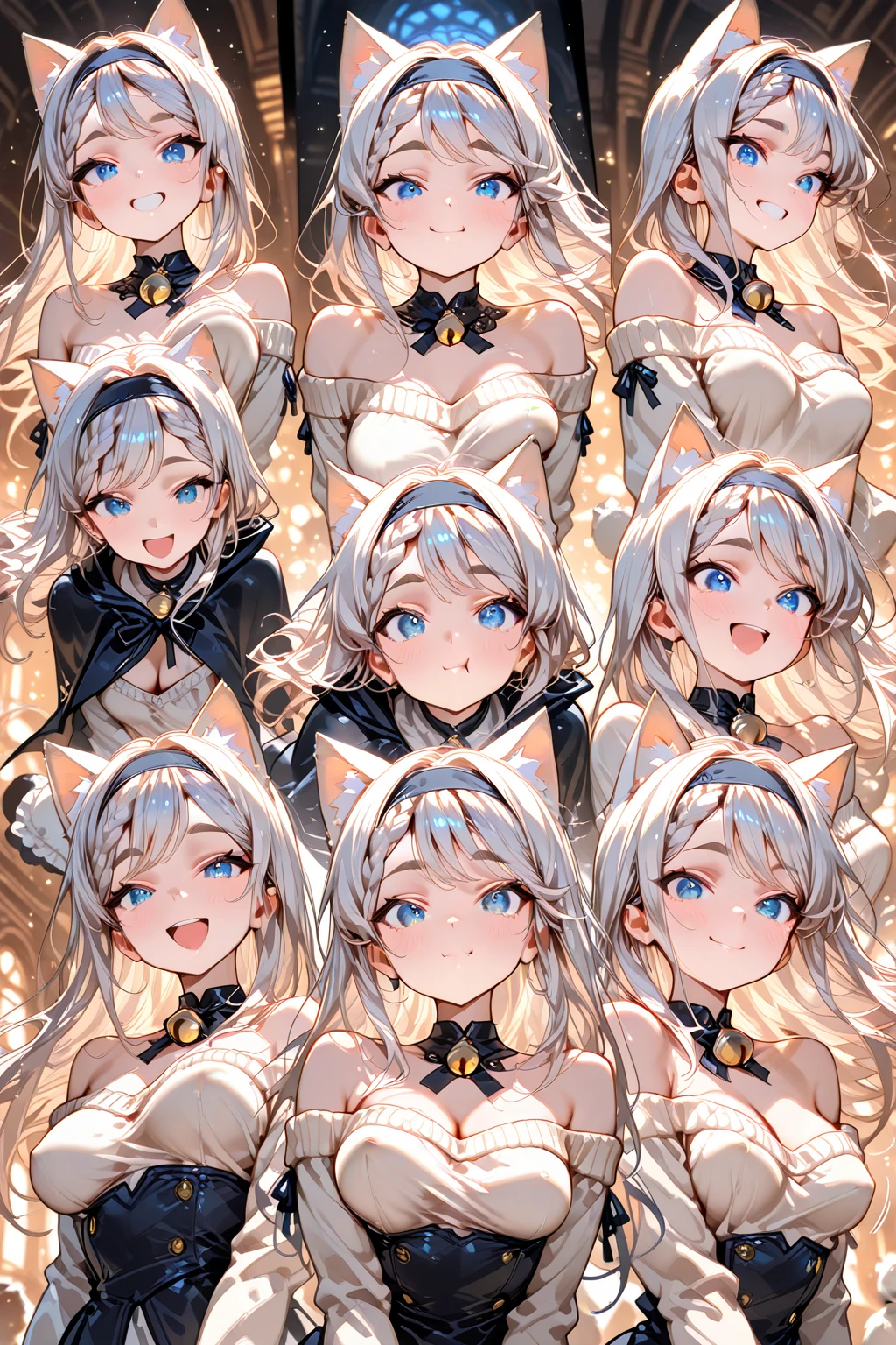 ((screenshot genshin impact, Masterpiece: 1.5, best quality, high resolution: 1.3, super resolution, super detailed, ultra detailed: 1.3, Perfect Anatomy: 1.5, 1 woman) white skin + short straight blonde hair + honey eyes + long eyelashes + feminine figure (intricate tank top, fluffy coat, bangs on the face) ((adorable open eyes, friendly smile))