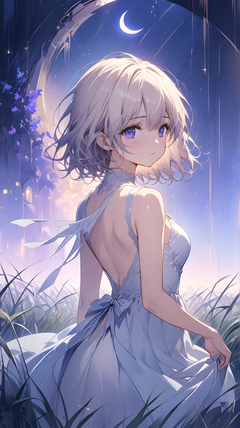 (masterpiece, top quality, best quality, official art, beautiful and aesthetic:1.2),cover art, sleek,dark,highly detailed,Dynamic Angle,Dynamic posture, high gloss,extremely beautiful skin,natural skin texture,(Milky skin:1.2),(shiny skin:1.4),1gir,solo, (Colorful and transparent bubbles soap bubbles,:1.2), White lace dress, strapless dress, Depth of field, blurred background, dark forest background,