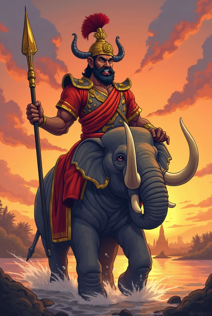 Create an Onam poster for rhinos fighters club 
With wushu maveli with a rhinos


