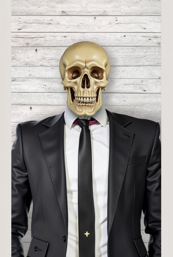 elegant muscled skull in business suit