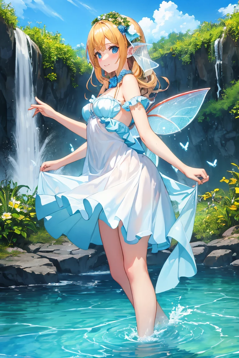 Welcome to the unknown、Fairies will guide you､kindly smile、Beautiful girl with a sense of transparency、beautiful fairies､small ears、swim
