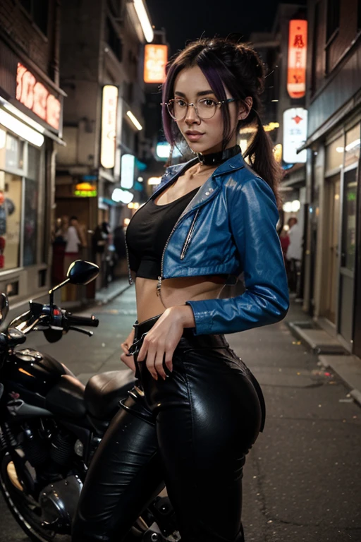 professional portrait, goth girl, African-American Velma from Scooby-Doo, voluptuous, a woman wearing glasses and lingerie, gorgeous figure, mesmerizing accentuated detailed big booty, glamor booty shot, interesting shapes, hyper realistic, ultra_detailed photograph, detailed gorgeous face, natural body posture, captured with a 85mm lens, Bokeh, ultra_detailed, ultra accurate details, Bokeh lighting, surrealism, urban setting, ultra unreal engine, intricate, epic, freckles, goth style mood, dark eye makeup, in the style of Jessica Drossin, dima dmitriev, life-size figure