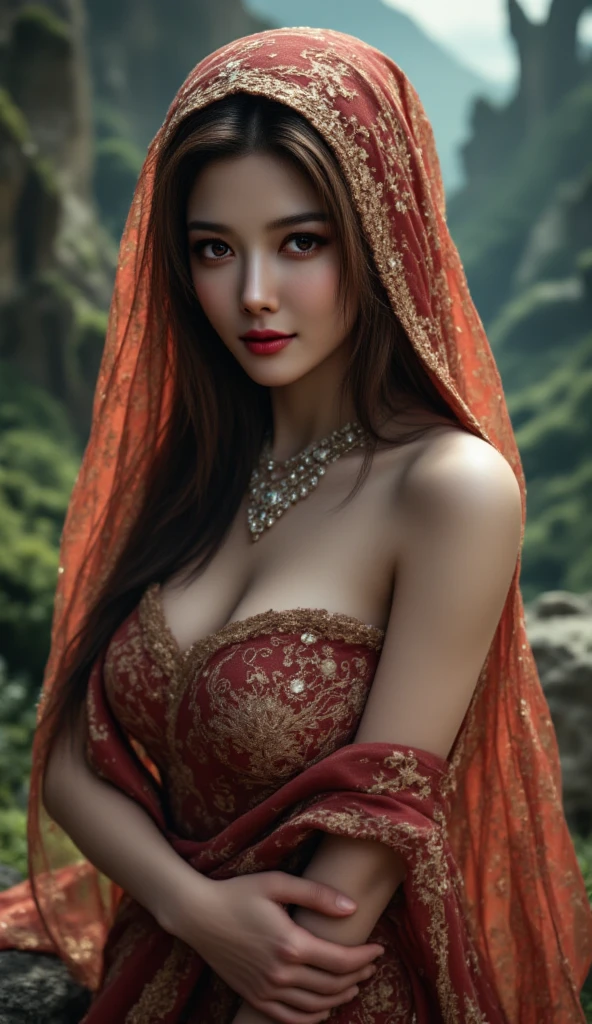 (beautifull indonesian with very large saggy breast, lift her boobs, wear detail luxury red hijab), (detail luxury sexy red kebaya) ,(strapless luxury bra), (hand under boobs), (show cleaveage), (show underboobs) , (show sideboobs), (show thigh), (detailed underboobs ornament), (detailed luxury chest ornament), (detailed luxury arm ornament), (detail hips ornament), expensive detailed necklace, flower vase, (very large saggy breast:1,9), luxury mall background, detail luxury mall background, detail luxury floor, detail flower vase, detail luxury table, detail luxury stair, detail luxury lamp, beautifull face, pretty face, beautifull eyes, beautifull nose, sexy lips, polished nails, raytracing, nsfw, beautifull fingers, beautifull hands, sexy belly, sexy body, sexy shoulders, sexy legs, sexy hips, (luxury bracelet), (luxury ring), (luxury necklace), black nails , blue eye, (nipples), nsfw, (4 fingers in 1 hand), white skin, full body picture, pretty makeup, blush, body tattoo,