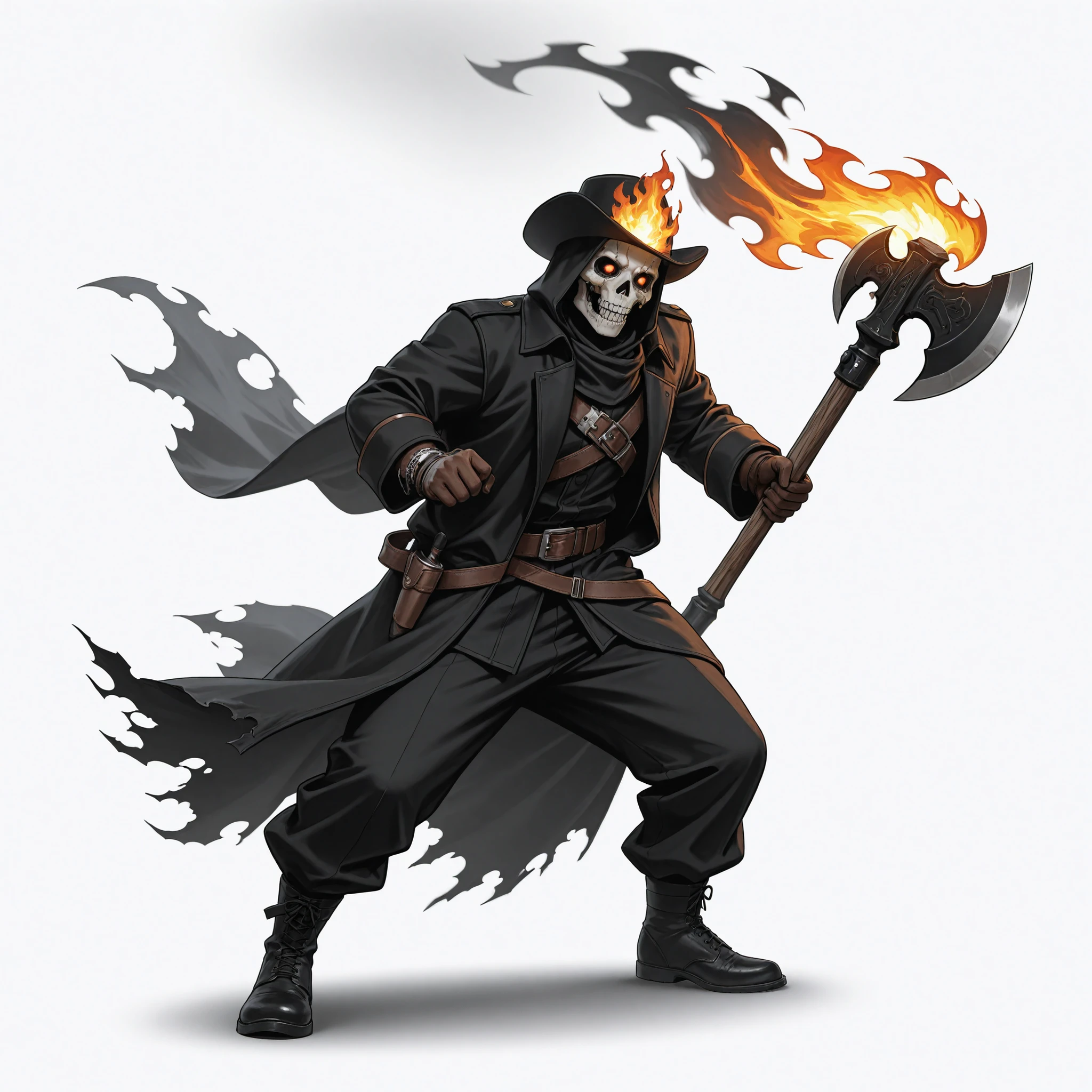 Undead fireman with flaming axe