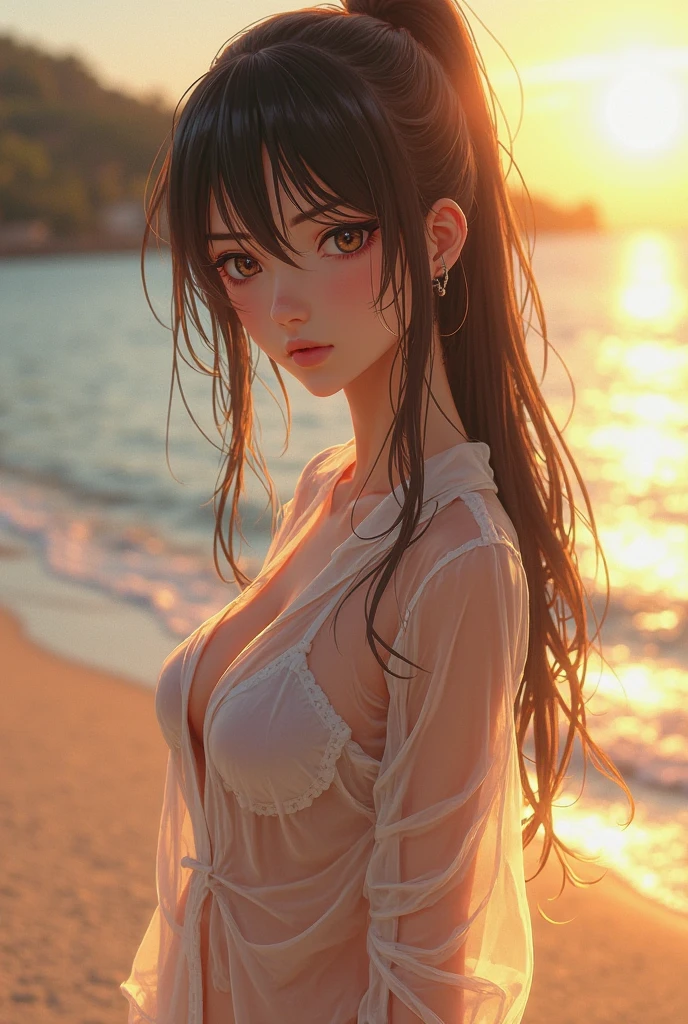 (masterpiece, Highest quality:1.2), Cowboy Shot, alone, One person, akebi komichi, smile, Mouth closed, View your viewers, Put your arms behind your back, lingerie, Seraphim,