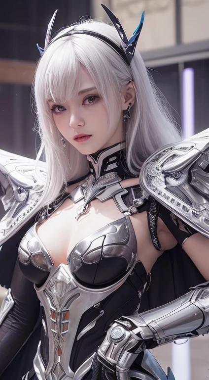 Porn magazine cover、(masterpiece, Highest quality), Intricate details,
One Girl, Diana \(League of Legends\), One Girl, Bodysuits, armor, Compensate, Gray Hair,Supermodel proportions、Beautiful areola、super detailed nipples、Photon Mapping、Radio City、Bright lighting、Ultra-detailed、Bright lighting、Ultra-detailed、