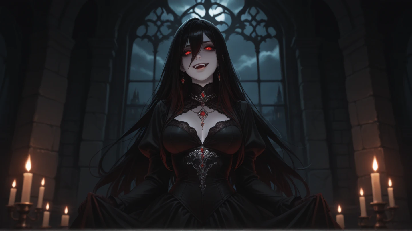 A hauntingly beautiful Death Metal CD cover comes to life with intricately detailed hand-drawn art. The design reflects the genre's dark and intense nature, featuring gothic elements reigning supreme.
A sinister, skeletal figure emerges from the shadows, its bones glowing with an ethereal light. The entity holds an ancient tome with illuminated, ominous symbols, hinting at the mysterious lore contained within the music.
The background is a dimly lit, decrepit castle ruin, illuminated by flickering torches casting eerie, dancing shadows on the walls. Decorative, wilting vines and thorns add to the