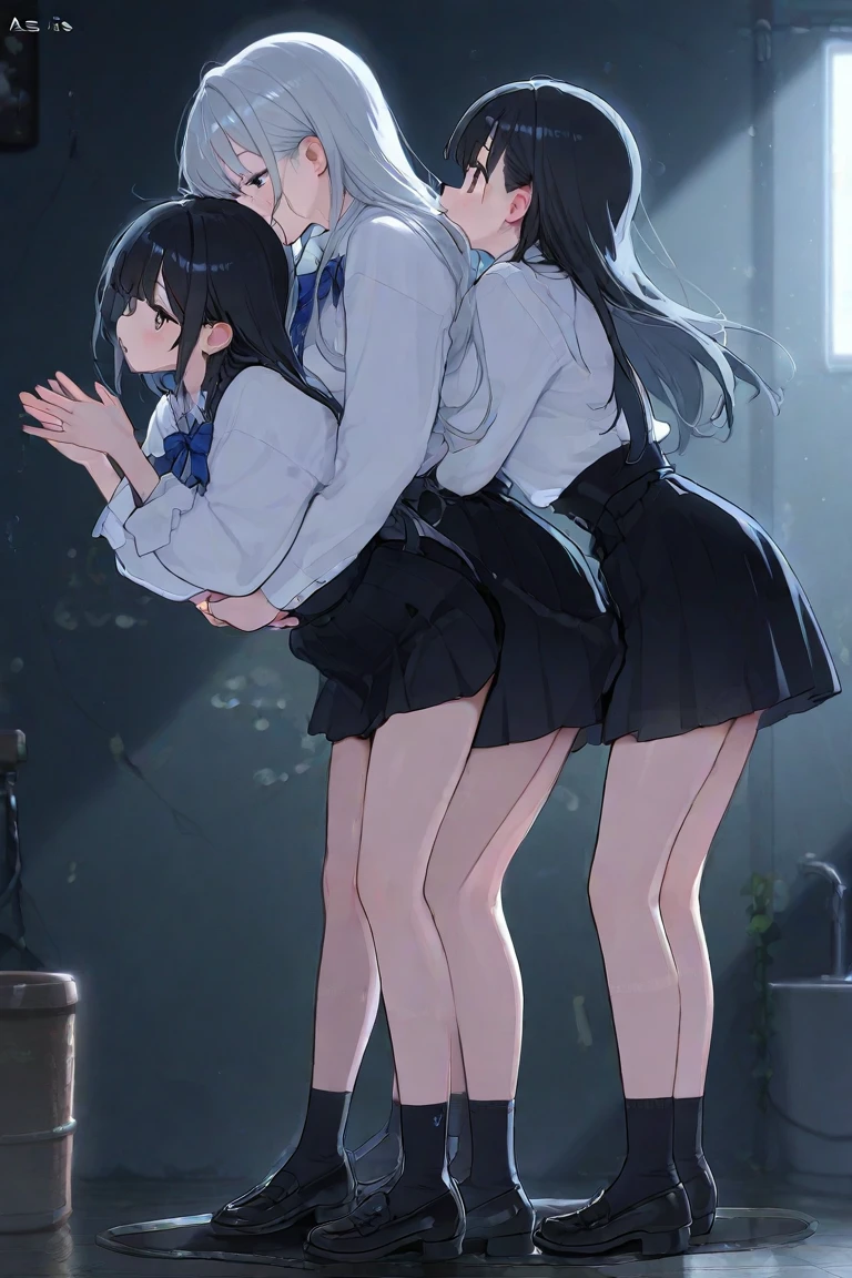 Master masterpiece, top-quality, a park、Dark hair、Multiple girls、slender、Brown-skinned、((Squats with legs spread and facing forward 1.4)))、Trance、disheveled hair、Super serious face、The wind blows and the pubic hair is fully visible、Lustrous skin、Underneath、Full body tights、Torn ami tights、(Grabbing your opponent's buttocks)、Breasts overflowing from ami tights、perspiring、Shiny buttocks、See-through ami tights、Not wearing panties、 The nipple is visible、I can see the crack in my、Pubic hair is visible、Local parts are visible、、Brown color、Black skin