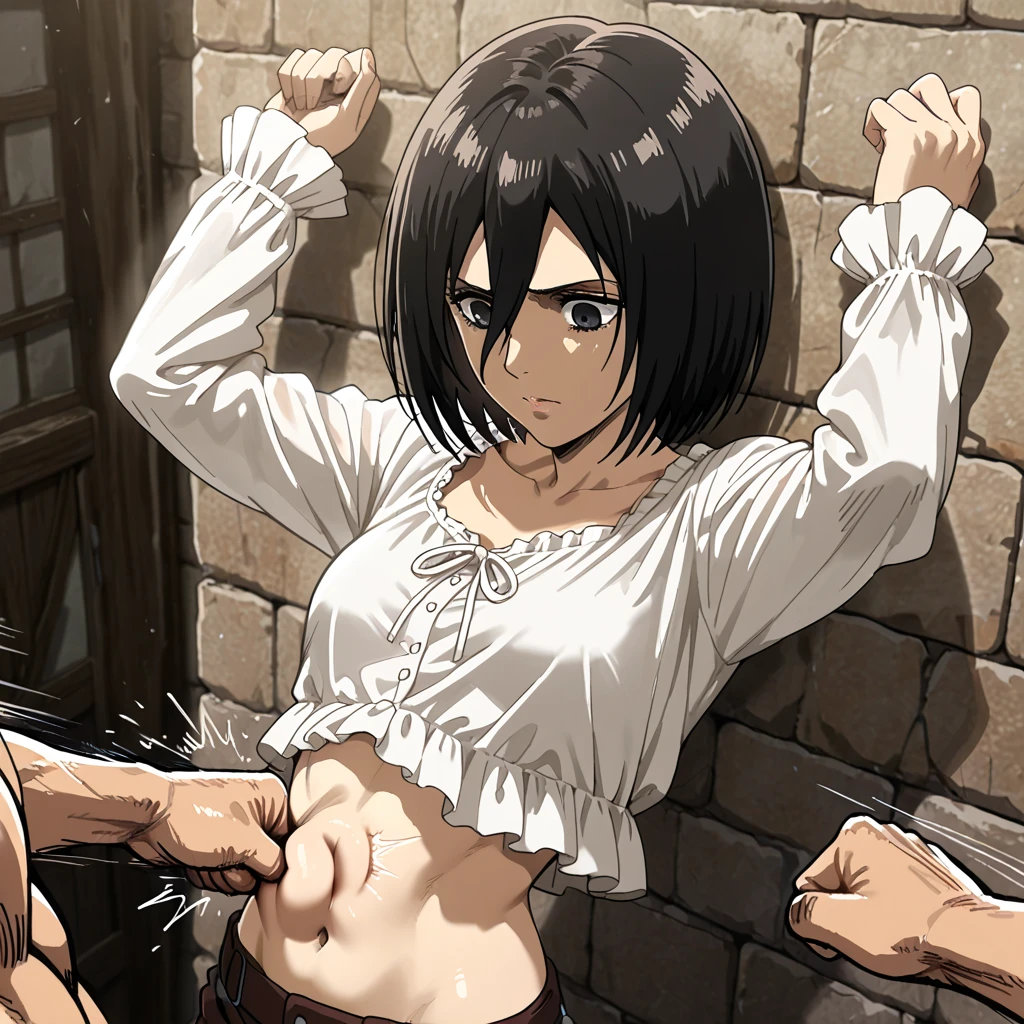 NSFW,NSFW,(((NSFW))),sex,NSFW,(((1girl,3goblins,fellatio,,sex,vaginal,gangbang ))),open mouth ,hinatasakaguchi, hinata sakaguchi, Black Hair, (Iris:1.5), short hair, Hair between the eyes,(((white lace panties,white lace bra))),
break , ,(((chain binding over :1.5))),(arms behind return:1.3)，(regretful expression)，restrained things,restrained by chains, tightly shackled and confined ,a lot of Blood Stain On body,
break View Viewer, 
break outdoor,forest,
break (masterpiece:1.2), highest quality, High resolution, unity 8k wallpaper, (figure:0.8), (Beautiful fine details:1.6), Highly detailed face, Perfect lighting, Highly detailed CG, (Perfect hands, Perfect Anatomy),