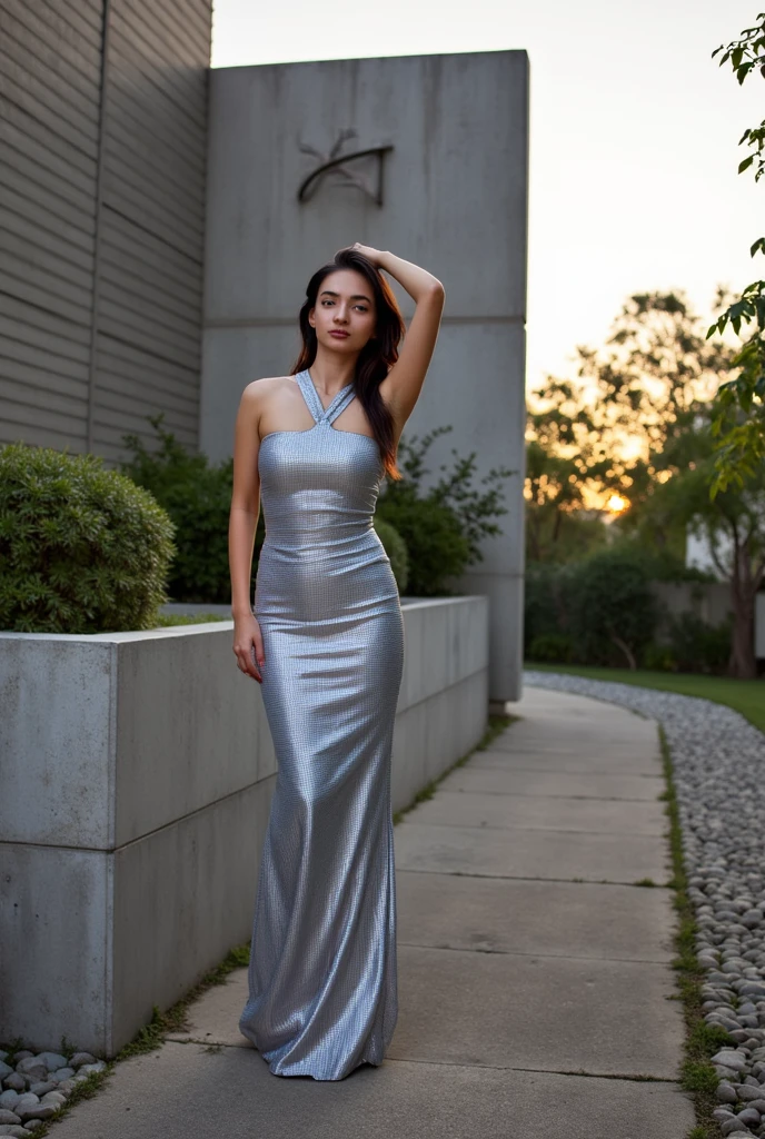 Mujer bonita, vestida, elegante, fiesta, trigeña, 