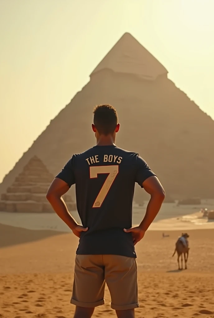 There are many people who are posing for a photo in the desert, brown skin man egyptian prince, pyramids in the background, the egyptian god, Egito, kemetic, Egyptian, pyramids in background, egypt themed art, egyptian warrior, egyptian atmosphere, Pyramids, egyptian setting, black emma watson as egyptian, pyramids of egypt, Kemetic symbolism, pyramids style