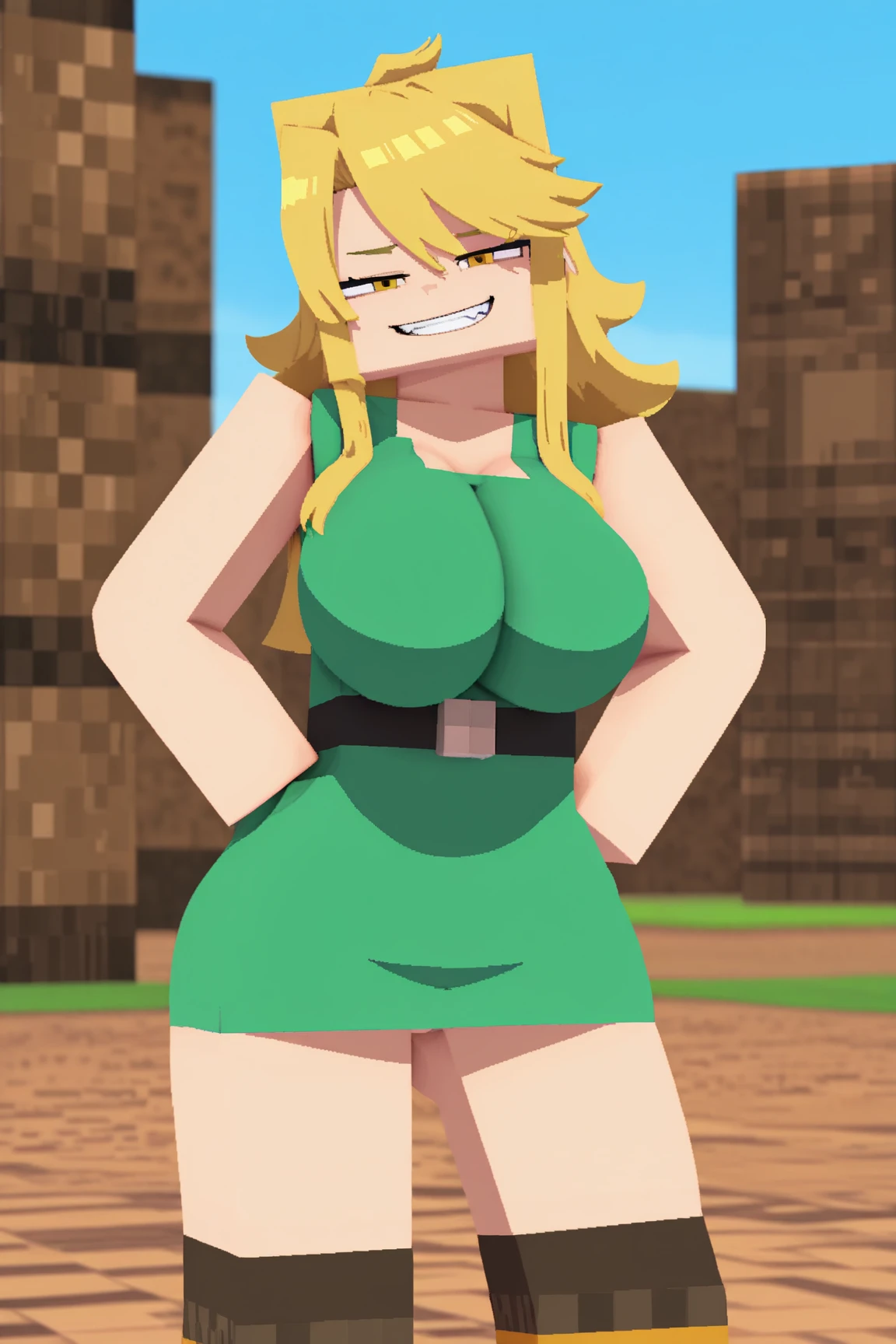 Female Jesse from Minecraft story mode except she’s really fat and has really really massive, huge, absolutely giant titties