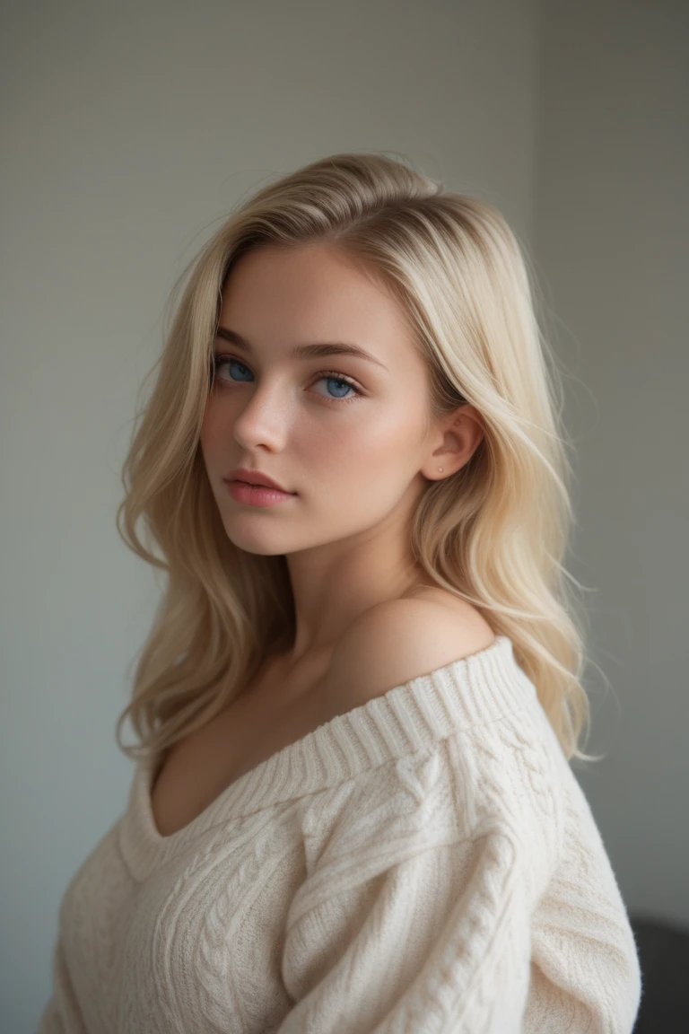 Perfect beauty, blonde hair, blue eyes
