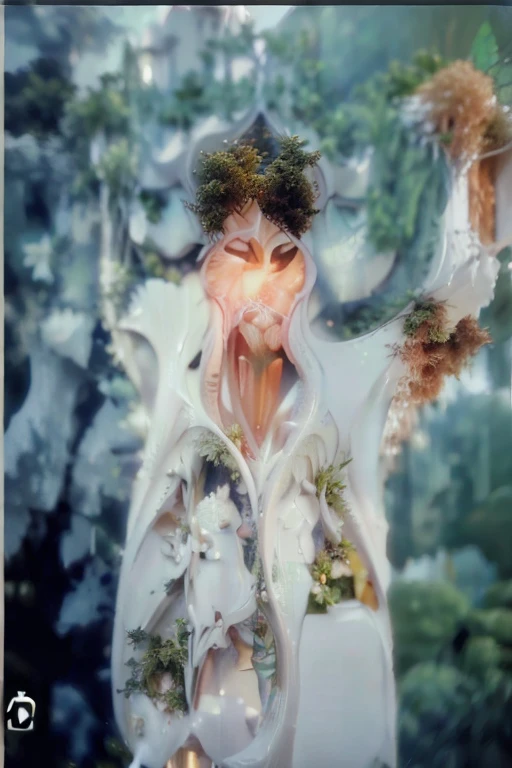 crstal17-8000 photorealistic surreal oil painting, a magnificent silver-toned beautiful fairy (floating in black thick smoke:1.21), very detailed, intricate AND (billowing:1.46) fairy on dandelion seed head :0.5