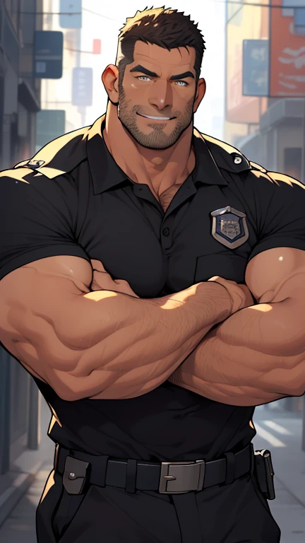 (NSFW: 1.5),(man Fight, join in battle:1.5 ),sunglass, straight, front ,Chris Redfield ,(black hair), smile open mouth, (Wear color navy round neck T-shirt: 1.5), (with a Police badge: 1.2), navy cargo, (Torn shirt:1.6), (wound: 1.3) , (blood splatters) ,( abrasions on face: 1.5), (Blood stains on the face and body: 1.4), Korean guy , korean men,, (genital very long big : 1.5), (Big testicles), (Erection of the penis: 1.5),  (High gloss details), chest muscles, large arm muscles, blood vessel, Big muscles, Broad shoulders, looking at the audience, Balancing the eyes, middle of the road,(Fire blazes behind) ,(open mouth:1.6)  