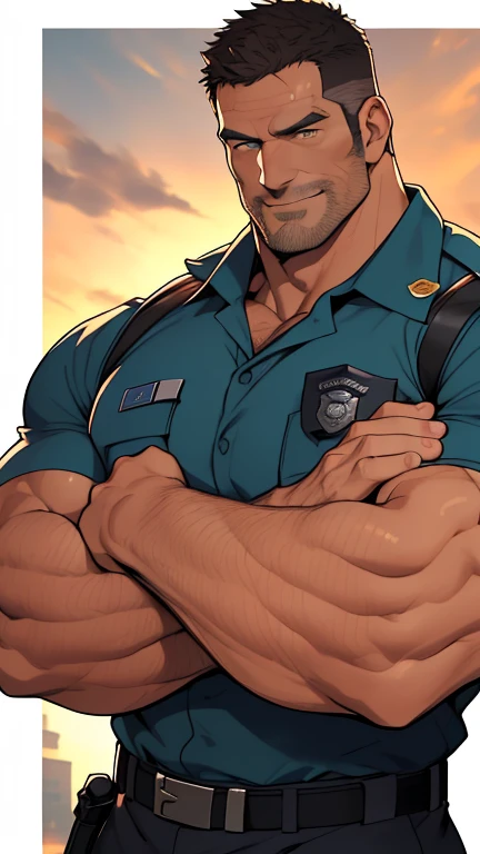 (NSFW:1.5), (Create a masterpiece: 1.2),(CGI art:1.3),(realistic:1.5),(After processing:1.3), (Sharp focus:1.3), male Chris Redfield, open mouthตกใจ, (Navy blue round neck T-shirt with short sleeves.: 1.3), Navy cargo pants, ,( abrasions on face: 1.5), (Blood stains on the face and body: 1.5), Korean guy , korean men, (High gloss details), chest muscles, large arm muscles, blood vessel, Big muscles, Broad shoulders, looking at the audience, Balancing the eyes, (Eyes look up: 1.1) , (genital very long big : 1.5), (Big testicles), (Erection of the penis: 1.5), (Cum: 1.5) , (open mouth: 1.6), see teeth, (Open your eyes wide.: 1.3 ), (Eyes look up: 1.3 ), (Torn shirt: 1.5), middle of the road,(Fire blazes behind) ,