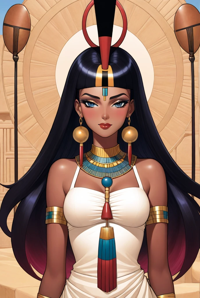 (cleopatra), (Egito), (kemet) black female, gorgeous  woman, sensuous, chic, gold and jewels , (whole body), braided hair