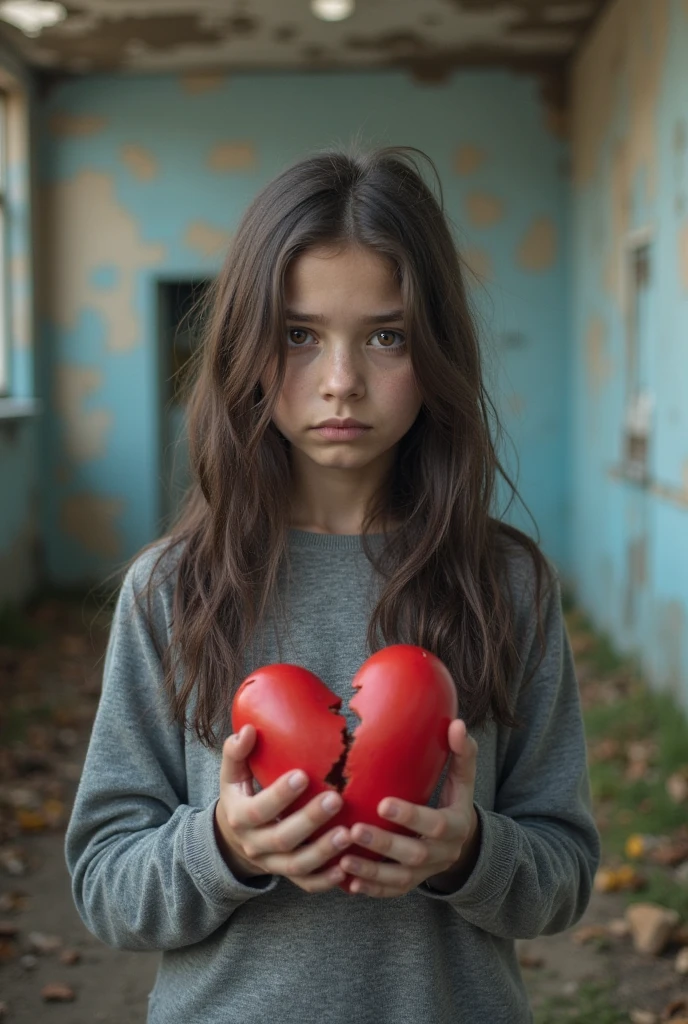 banksy art, child holding a heart ballon, dramatic, portrait